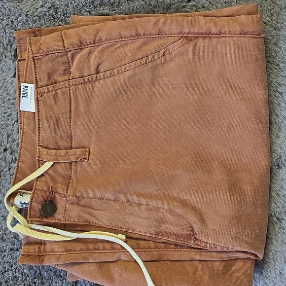 Anthropologie Paige Carly cropped drawstring pants RUST COLOR sz 31 - Picture 3 of 11